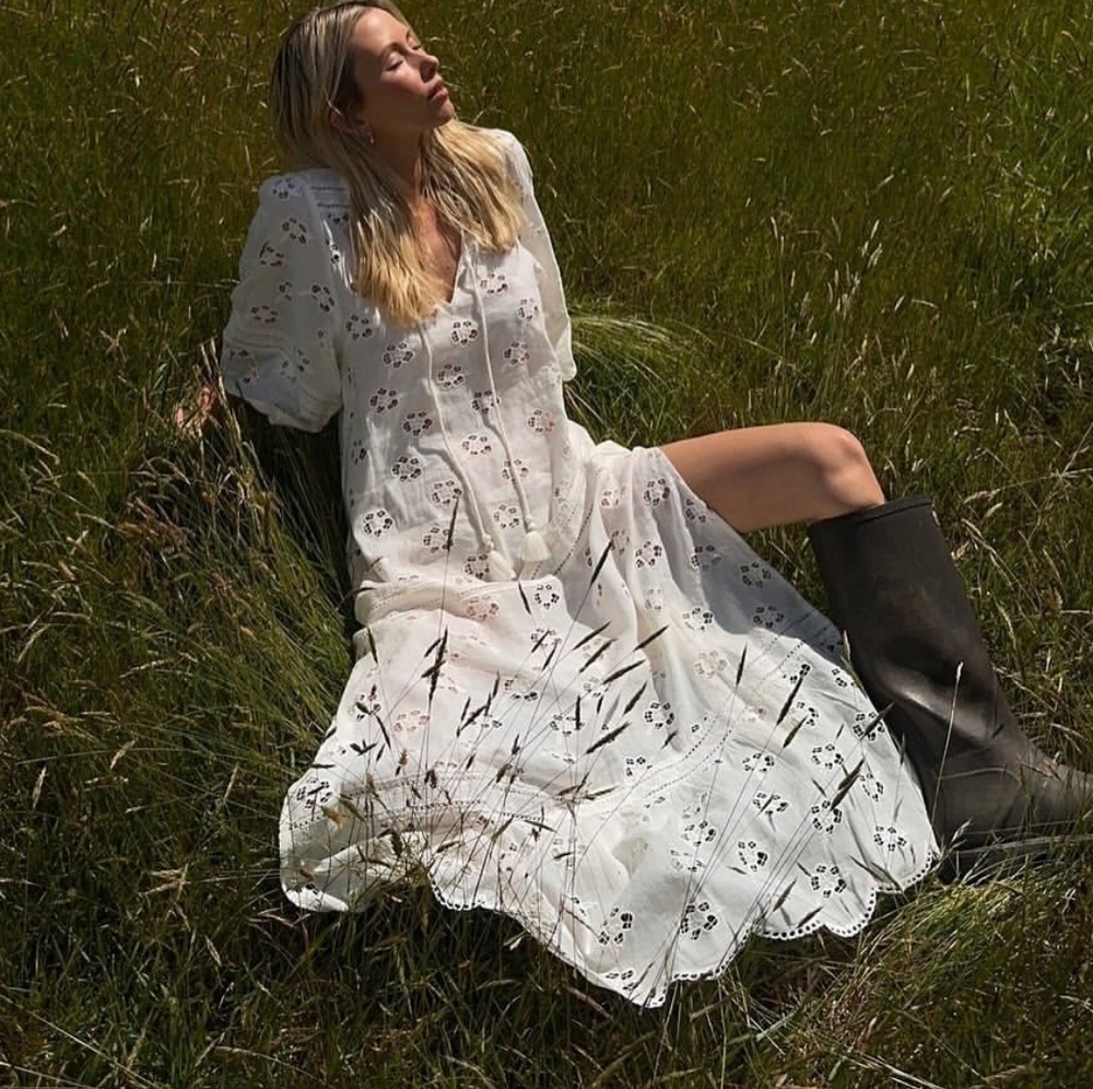 Spell Love Note Broderie Gown Dress Star White - Picture 6 of 16